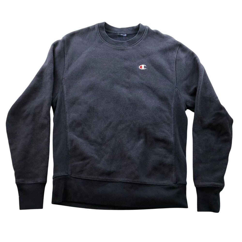 Champion Men's Reverse Weave Sweatshirt Small Crew Neck Pullover Casual Navy Cla